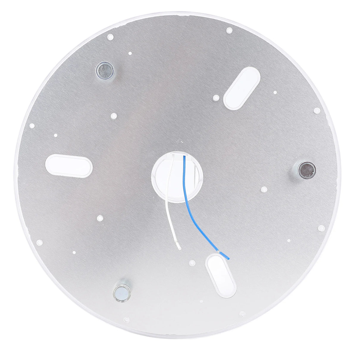 ventilateur led blanc marron moderne pale boisée éclairage séparé circulaire minimaliste