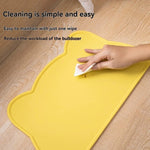 tapis nourriture animaux silicone orange jaune bleu moderne sans motif anti débordement imperméable