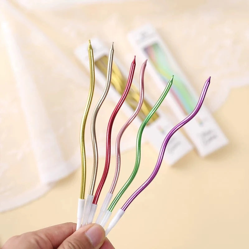 bougies gâteau or rose vert violet blanc lisses brillantes moderne festif anniversaire mariage fiançailles