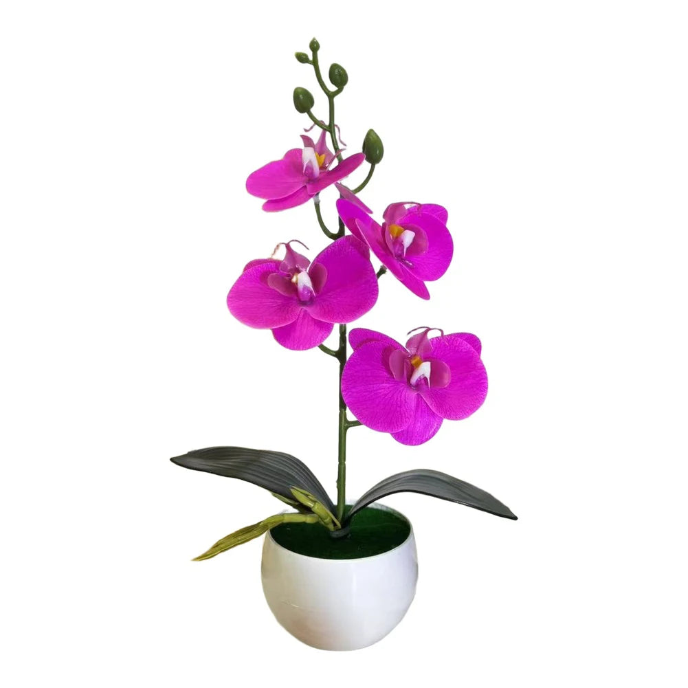plantes artificielles fleurs feuilles moderne blanc rose violet jaune bleu pot décoration intérieureextérieur
