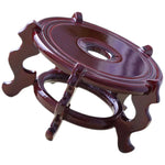 supports bois marron plantes asiatique décoratif motifs sculptés 7cm hauteur 12cm diamètre