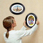 cadre photo ovale noir blanc relief décoratif classique mural photo frame support instructions