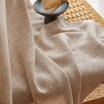 rideau moderne polyester crème texture lin semi transparent intérieur largeur 132cm différentes longueurs