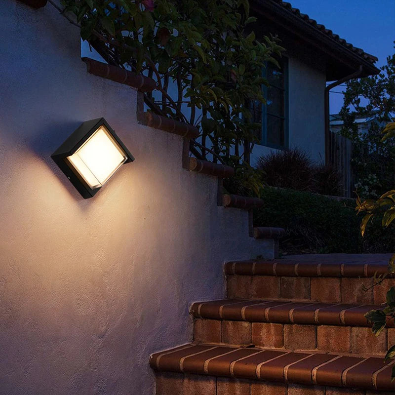 lampes murales extérieures modernes led ip65 étanches noir blanc minimaliste
