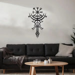 décoration murale moderne symbole viking noir adhésif abstraitintérieur art mural