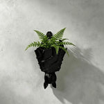 cache pot murale chauve souris gris noir sculptee gothique artisanale murale
