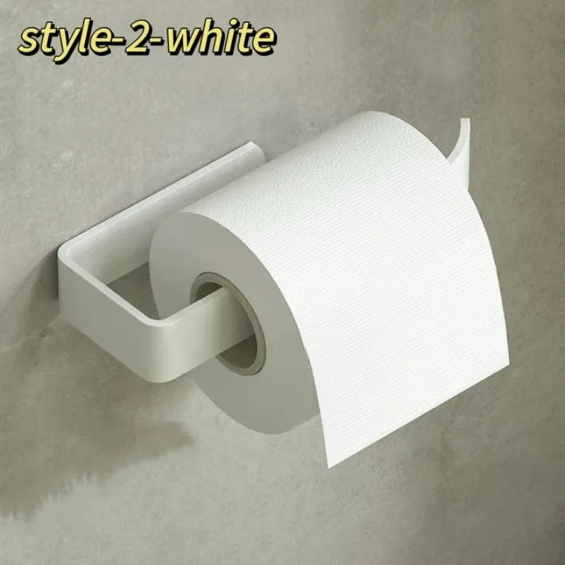 porte serviettes papier noir adhésif moderne salle bains papier toilette cuisine rouleau support étanche