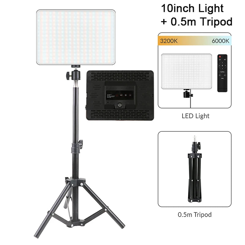 lampe led studio photo noir moderne réglable télécommande lcd
