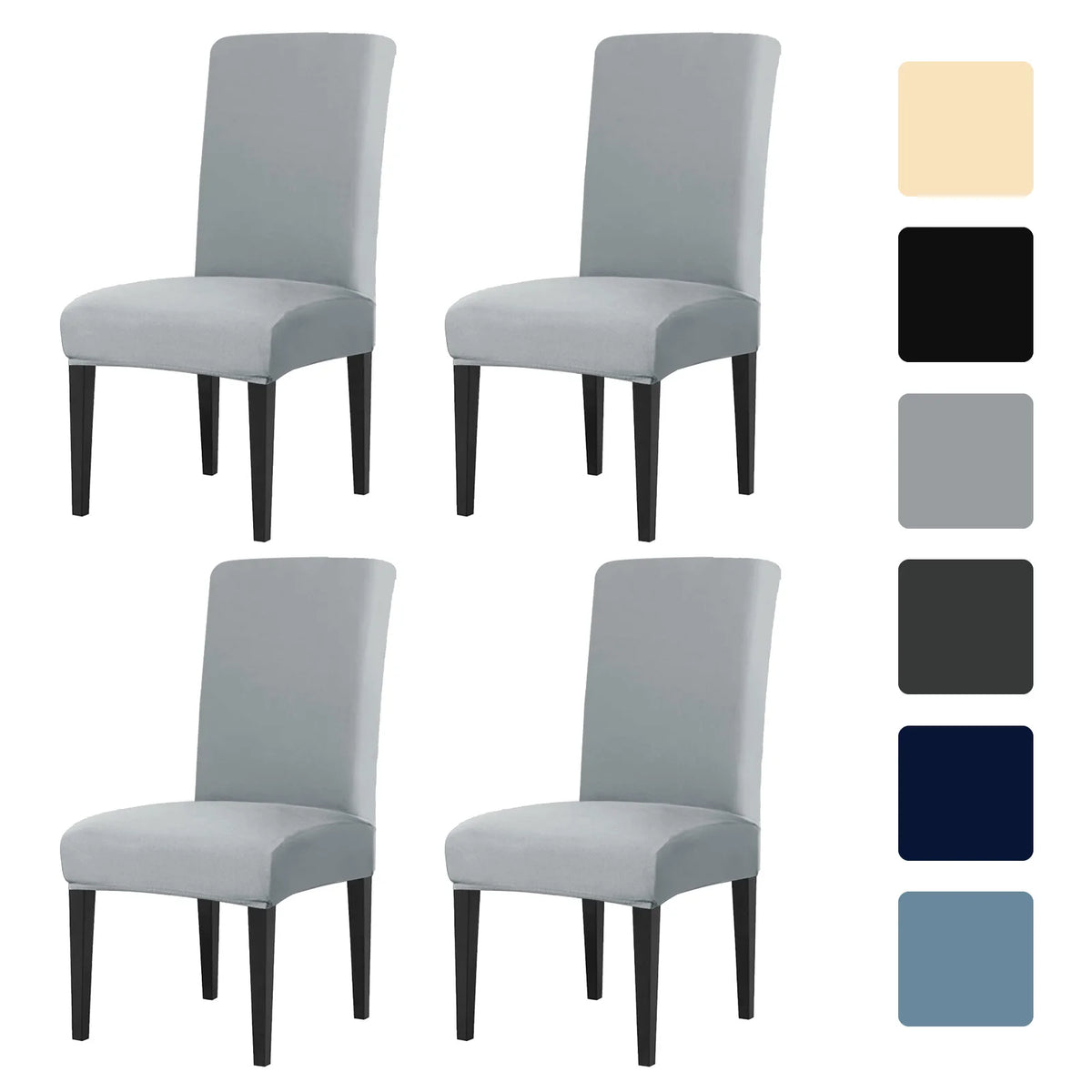 housses chaise gris uni adhésives modernes banquet mariage 4pc 8pc