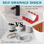 support savon silicone vert rouge moderne salle bain cuisine durable auto drainant éponges
