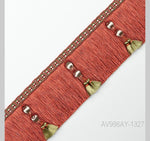 rubans décoratifs franges dentelles élégantes traditionnelles rose clair doré violet vert olive gris clair