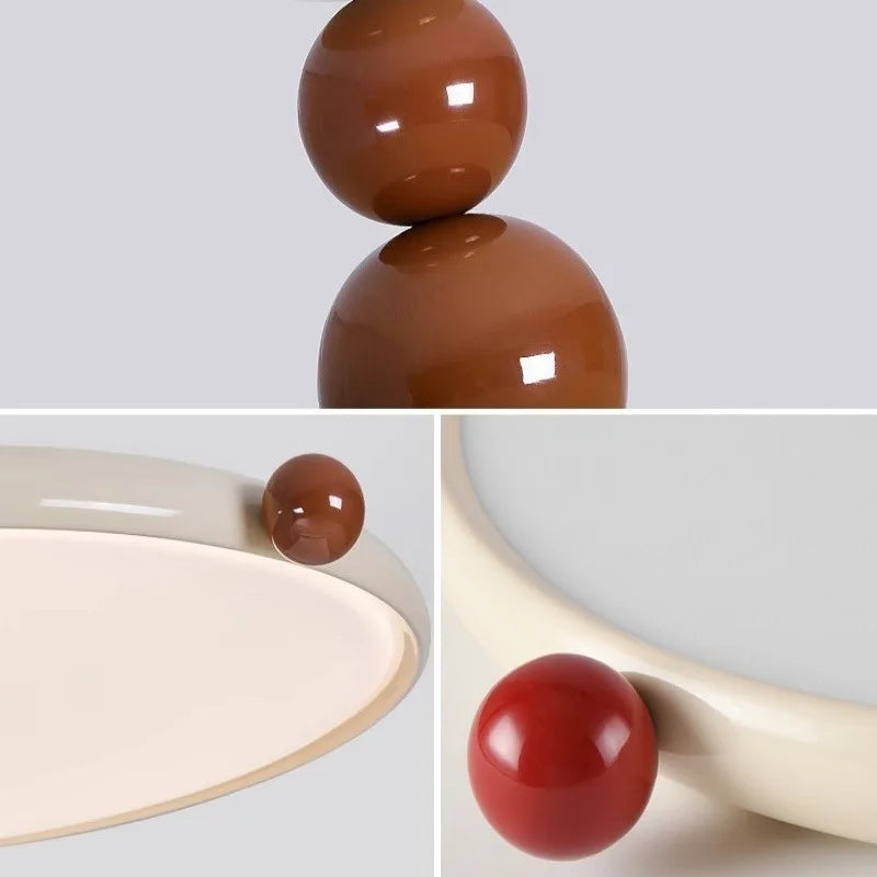plafonnier led moderne suspension circulaire sphérique beige marron rouge télécommande minimaliste intérieur