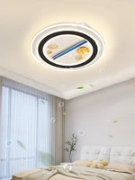 plafonnier led moderne blanc noir doré coquillages dorés télécommande minimaliste invisible ventilateur