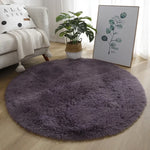 tapis rond uni moderne doux polyester 40cm rose clair vert violet marron bleuclair beige