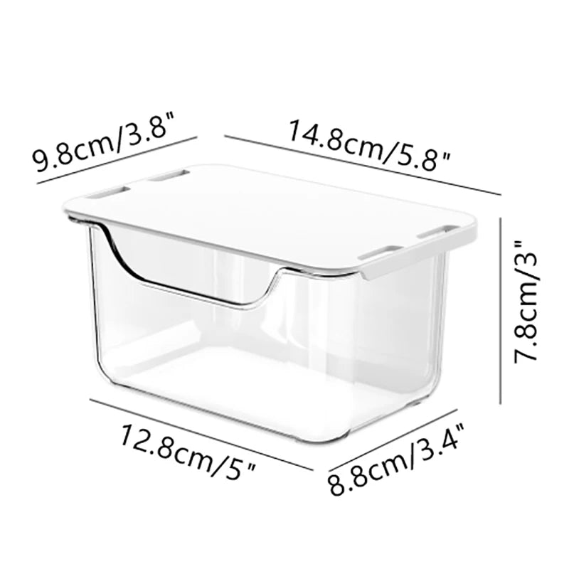 boîtes rangement transparentes plastique moderne minimaliste papier autocollant ruban adhésif coton tiges maquillage salle