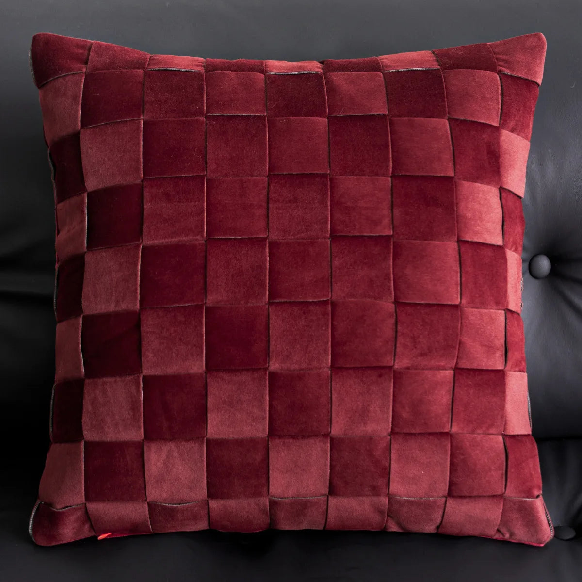 coussin housse carré moderne motif végétal feuilles fleurs adhésif polyester 45x45cm 30x50cm decoration intérieur