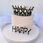décoration gâteau acrylique happy birthday moderne occasion anniversaire enfant adulte or bleu gris