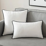 taies d'oreiller velours noir blanc simples moderne 60x60cm 45x45cm pack coussins