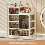 boîte rangement cosmétiques tiroirs compartiments moderne beige clair pliables PP haute qualité étagères bijoux