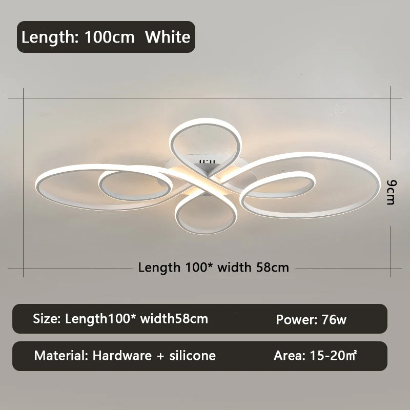 lampe led contemporaine minimaliste abstrait noir blanc fluides
