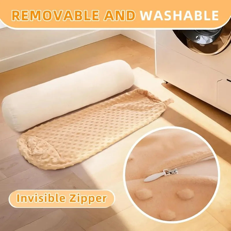 coussin ergonomique beige texture pointillée contemporain zip invisible amovible lavable 60cm 100cm