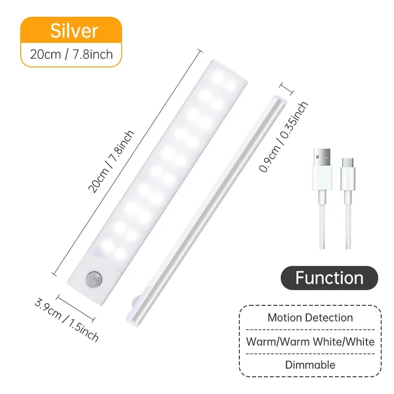 lampe led veilleuse adhésive rechargeable blanc moderne rectangle tactile usburgence