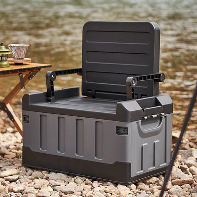 Boîte de rangement extérieur 60L noire pliable
