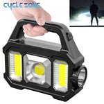 lampe poche rechargeable solaire modes éclairage poignée multifonctionnelle moderne noire led abs
