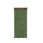 rideau franges vert olive blanc moderne minimaliste coton tissé main finition bois