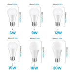 ampoules led 6w 9w 12w 15w 18w blanc mat modernes e26 e27