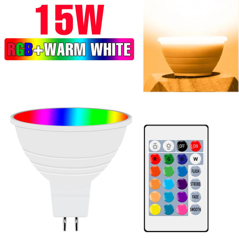 ampoules led rgb e14 e27 gu10 mr16 blanc transparent opaque moderne télécommande