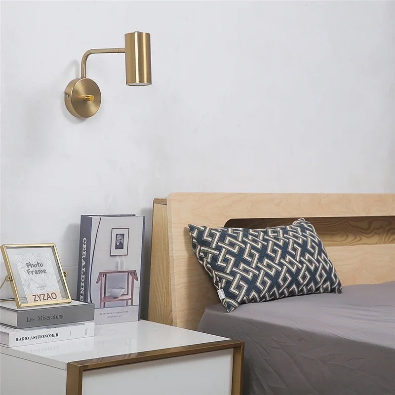 lampe murale moderne dorée fixée mur éclairage quotidien interrupteur mural LED 220V 110V 90