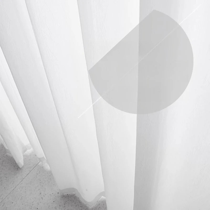 rideau blanc uni moderne transparent fenêtre française 100% polyester