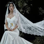 voile mariée dentelle transparent femme classique élégant romantique blanc jaune fleurs
