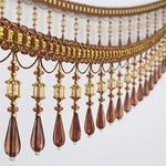 accessoires rideau dentelle goutte bleu clair doré gris élégant textile maison