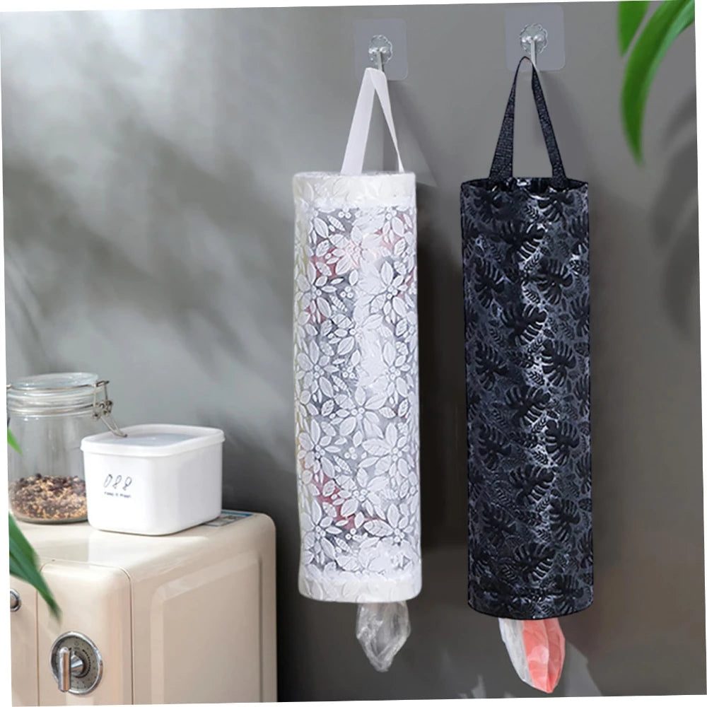 sac provisions suspendu moderne blanc noir vert citron fleurs transparent élastique crochets poignées amovibles