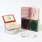 boîte rangement bijoux velours classique réutilisable respectueuse environnement moderne argent doré rose vert bleuclair