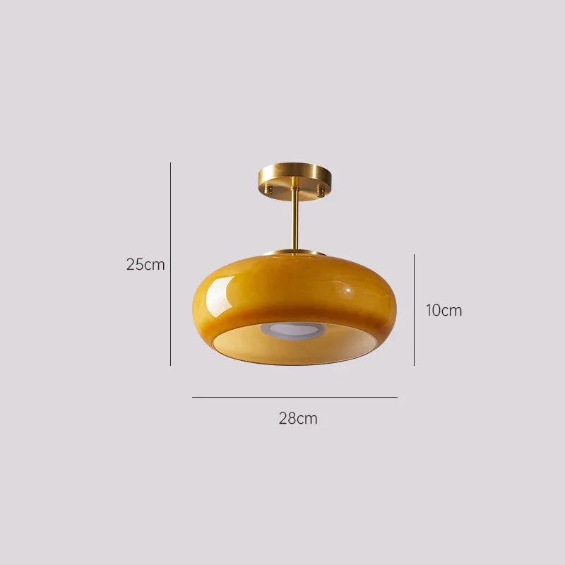 lampe suspendue moderne or blanc brillante verre opaque 28cm diamètre
