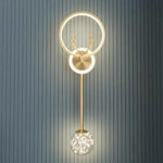 applique murale moderne or blanc antlers sphère transparente led cuisine salon chambre