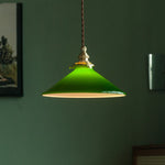 lampe suspendue vintage vert ombre matériau pierre verre 25cm ajustable 200cm autonomie e27