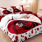ensemble literie moderne rose blanc roses feuilles Mrs Always Right zipper caché corner ties