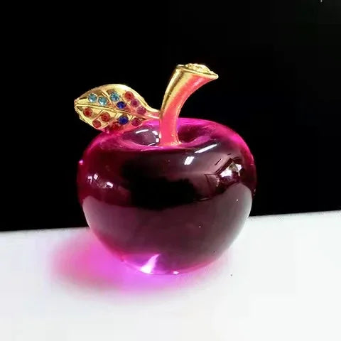 pomme rouge verre mat artisanal pomme jaune verre mat artisanal pomme verte verre mat