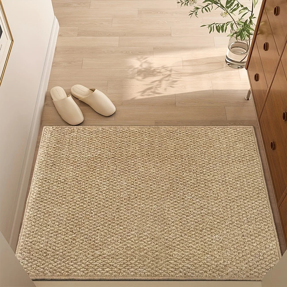 tapis résistant taches absorbant moderne beige gris 80x120cm entrée salon chambre decoration adhésif