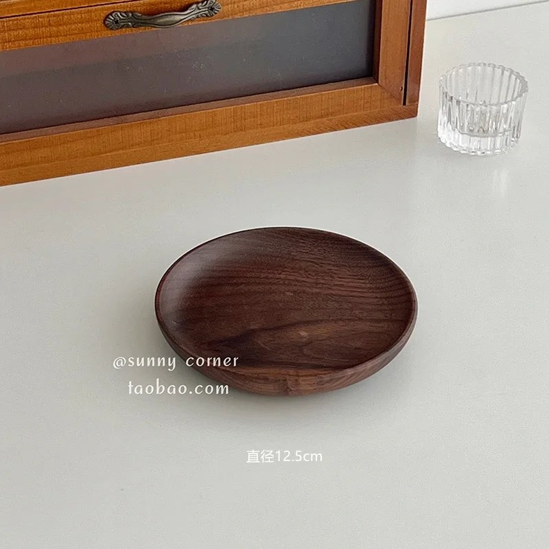 plateau rangement bois oval moderne organise bijoux livres objets ménagers