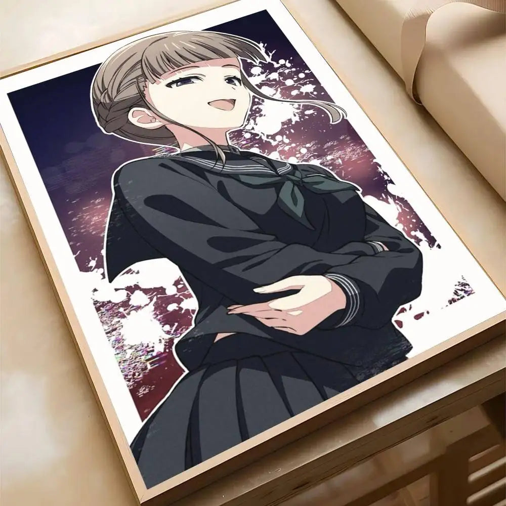 affiche anime game euphoria illustration art japonais animaux floraux noir blanc rouge