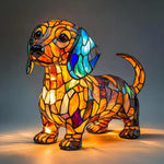 lampe poser animal multicolore mosaïque verre art deco base solide
