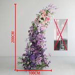 arches décoratives florales artificielles violettes roses romantiques mariageintérieur bouquets fleurs variées texturées