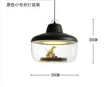 pendants led suspension chambre salon original oiseaux enfants dinosaures abatjour transparent Blanc