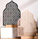 cadres decoratifs bois motif geometrique moderne noir beigeclair ramadan decoration festive