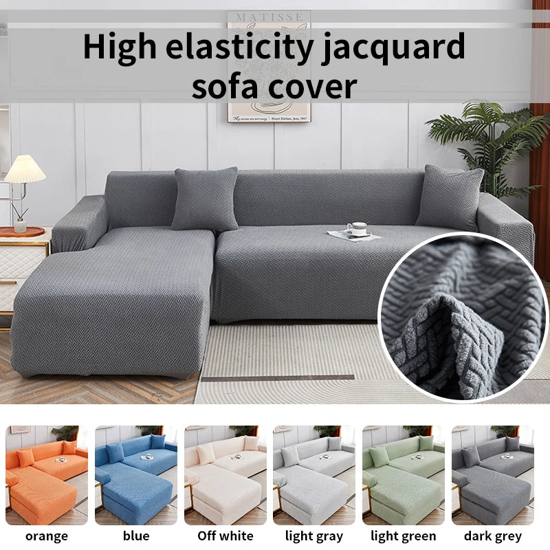 housse canapé gris jacquard moderne protection salon amovible lavable ruban adhésif